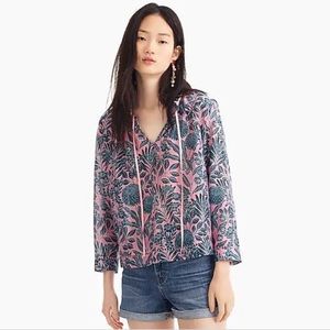 J. Crew x Abigail Borg Cotton-Silk Peasant Top